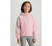 Kapuzensweatshirt CALVIN KLEIN JEANS "HOODED SWEATSHIRT", Mädchen, Gr. 16 (176), quartz pink, Sweatware, Obermaterial: 100% Baumwolle, unifarben, regular fit normal, Rundhals, eingesetzt Bündchen, Swe