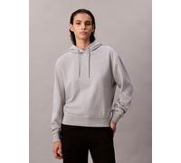 Kapuzensweatshirt CALVIN KLEIN JEANS "LS ARCHIVE TERRY PO HOOD", Damen, Gr. XXS (34), grau (heroic grau htr), Sweatware, Obermaterial: 86% Baumwolle, 14% Polyester, klassisch normal, Rundhals, eingese
