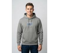 Kapuzensweatshirt CALVIN KLEIN "LS E 350TRRY SP CK B", Herren, Gr. L, grau (steeple gray), Sweatware, Obermaterial: 90% Baumwolle, 10% Polyester, unifarben, regular fit normal, Rundhals, eingesetzt Bü