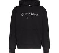Kapuzensweatshirt CALVIN KLEIN "LS EU 350TERRY HOODIE", Herren, Gr. M, schwarz, Sweatware, Obermaterial: 92% Baumwolle, 8% Polyester, unifarben, regular fit normal, Rundhals, eingesetzt Rippbündchen,