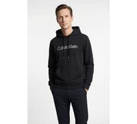 Kapuzensweatshirt CALVIN KLEIN "LS EU 350TERRYHOODIE", Herren, Gr. S, schwarz, Sweatware, Obermaterial: 100% Baumwolle, unifarben, regular fit normal, Rundhals, eingesetzt Rippbündchen, Sweatshirts, R