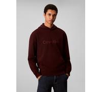 Kapuzensweatshirt CALVIN KLEIN "LS EU STANDARD LOGO 350TERRY PO", Herren, Gr. XXL, moroccan braun, Web, Obermaterial: 100% Baumwolle, unifarben, regular fit normal, Rundhals, eingesetzt Bündchen, Swea