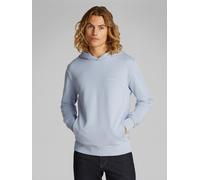 Kapuzensweatshirt CALVIN KLEIN "MICRO LOGO HOODIE", Herren, Gr. L, blau (zen blau), Sweatware, Obermaterial: 65% Baumwolle, 35% Polyester, unifarben, normal hüftlang, Bündchen, Sweatshirts, mit Kängur