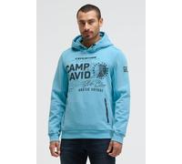 Kapuzensweatshirt CAMP DAVID, Herren, Gr. 3XL, power blau, Material: 50% Baumwolle, 50% Polyester, bedruckt, relaxed fit, Rundhals, eingesetzt Rippbündchen, Sweatshirts, mit Reißverschluss-Taschen (89