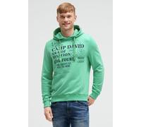Kapuzensweatshirt CAMP DAVID, Herren, Gr. S, flight grün, Sweatware, Material: 60% Baumwolle, 40% Polyester, bedruckt, relaxed fit normal, Rundhals, eingesetzt Rippbündchen, Sweatshirts, mit Kontrastn