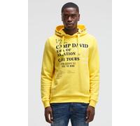 Camp David Herren Hoodie mit Puffprint Yellow Sun, S