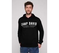 Camp David Herren Basic Hoodie mit Logo Print Black S