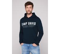 Kapuzensweatshirt CAMP DAVID, Herren, Gr. XL, blau, Sweatware, Material: 100% Baumwolle, bedruckt, regular fit normal, Rundhals, eingesetzt Rippbündchen, Sweatshirts, aus Baumwolle (34863051-XL) blau