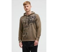 Kapuzensweatshirt CAMP DAVID, Herren, Gr. XXL, braun, Material: Grundmaterial: 100% Polyester, Ausbrenner: 100% Baumwolle, bedruckt, relaxed fit, Rundhals, eingesetzt Rippbündchen, Sweatshirts, mit Au