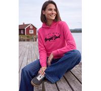 Kapuzensweatshirt CECIL, Damen, Gr. L (42), pink (pink flash), Sweatware, Obermaterial: 95% Baumwolle, 5% Elasthan. Futter: 100% Baumwolle, bedruckt, bestickt, normal hüftbedeckend, Rundhals, Flachstr