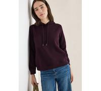 Kapuzensweatshirt CECIL, Damen, Gr. S (38), eggplant rot, Sweatware, Obermaterial: 54% Polyester, 46% Baumwolle. Futter: 50% Baumwolle, 50% Polyester, unifarben, lässig geschnitten hüftbedeckend, Rund