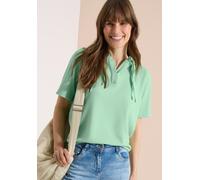Kapuzensweatshirt CECIL, Damen, Gr. XL (44), juicy lime, Sweatware, Obermaterial: 77% Polyester, 21% Viskose, 2% Elasthan. Futter: 50% Baumwolle, 50% Polyester, unifarben, hüftlang, V-Ausschnitt, Swea