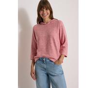 Kapuzensweatshirt CECIL, Damen, Gr. XXL (46), flame rot melange, Web, Obermaterial: 59% Viskose, 37% Polyester, 4% Elasthan, meliert, lässig geschnitten hüftbedeckend, Rundhals, abgesteppte Kante, Swe