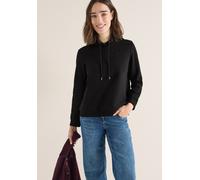 Kapuzensweatshirt CECIL, Herren, Gr. M (40), schwarz, Sweatware, Obermaterial: 54% Polyester, 46% Baumwolle. Futter: 50% Baumwolle, 50% Polyester, unifarben, lässig geschnitten hüftbedeckend, Rundhals