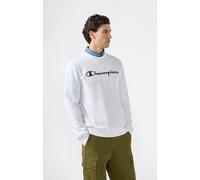 Kapuzensweatshirt CHAMPION "BASICS Fleece Crewneck Sweatshirt Large Logo", Herren, Gr. S (44/46), weiß (wht, ns), Obermaterial: 55% Baumwolle, 45% Polyester, Sweatshirts (40500212-S) wht, ns