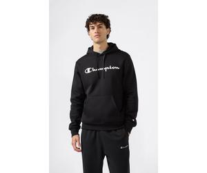 Kapuzensweatshirt CHAMPION "BASICS Fleece Hoodie Large Logo", Herren, Gr. L (52/54), schwarz (nbk, ns), Obermaterial: 55% Baumwolle, 45% Polyester, Sweatshirts, Kapuzensweatshirt, Langarm, aus Baumwol