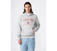 Kapuzensweatshirt CHAMPION "Graphic Terry Hoodie", Herren, Gr. M, grau (noxm), Obermaterial: 55% Baumwolle, 45% Polyester, normal, Rundhals, Sweatshirts, mit Rundhalsausschnitt, aus Baumwolle und Poly