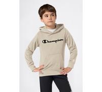 Kapuzensweatshirt CHAMPION "ICONS CONTRAST Terry Hoodie", Jungen, Gr. XL (164/170), beige (dun), Obermaterial: 54% Baumwolle, 46% Polyester, Sweatshirts, mit Kapuze, Langarm, aus Baumwolle und Polyest