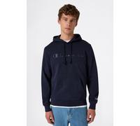 Kapuzensweatshirt CHAMPION "ICONS TONAL Terry Hoodie with Big Logo", Herren, Gr. S, blau (nny), Obermaterial: 70% Baumwolle, 30% Polyester, Sweatshirts, mit Kapuze, Langarm-Design, aus Baumwolle und P