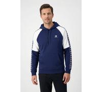 Kapuzensweatshirt CHAMPION "Sports-inspired Interlock Hoodie with Tape detailing", Herren, Gr. L, nava, wht, Obermaterial: 82% Baumwolle, 18% Polyester, normal, Rundhals, Sweatshirts, für sportliche A