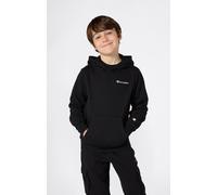 Kapuzensweatshirt CHAMPION "SPORTWEAR HOODIE Standard Fit", Jungen, Gr. XL (164/170), schwarz (nbk, ns), Obermaterial: 73% Baumwolle, 27% Polyester, Bündchen, Sweatshirts, mit Kängurutasche, aus Baumw
