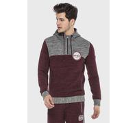 Kapuzensweatshirt CIPO & BAXX "Sweatshirts", Herren, Gr. XL, burgundy, grau, 95% Polyester, 5% Elasthan, mehrfarbig, regular fit normal, Raglanärmel, Sweatshirts, mit Zipper und Konstrast-Look (670525
