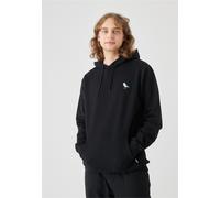 Kapuzensweatshirt CLEPTOMANICX "Hooded Embro Gull 2", Herren, Gr. M, schwarz, 100% Baumwolle, bestickt, normal, ohne Ausschnitt, Sweatshirts, im klassischen Design (78954934-M) schwarz