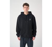 Kapuzensweatshirt CLEPTOMANICX "Sketch Gull", Herren, Gr. L, schwarz, 100% Baumwolle, bestickt, normal, ohne Ausschnitt, Sweatshirts, mit toller Stickerei auf der Brust (81712351-L) schwarz