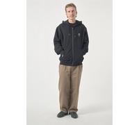 Kapuzensweatshirt CLEPTOMANICX "Sketchu Gull Zip", Herren, Gr. L, schwarz, 100% Baumwolle, bedruckt, normal, ohne Ausschnitt, Sweatshirts, mit großem Print hinten (52467737-L) schwarz