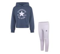 Kapuzensweatshirt CONVERSE "CNVG DCTP HOODIE & LEGGING SET", Mädchen, Gr. 122 (7), blau (vapor violet), Obermaterial: 60% Baumwolle, 40% Polyester. Kapuzenfutter: 65% Baumwolle, 35% Polyester. Obermat