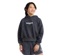 Kapuzensweatshirt CONVERSE "CNVG PRINTED WASH RELAXED HOOD", Mädchen, Gr. M, grau (schwarz matter), Obermaterial: 60% Baumwolle, 40% Polyester, Sweatshirts, für Kinder, mit Kapuze, aus Baumwolle und P