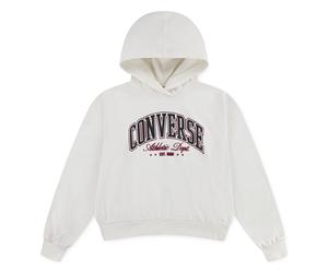 Kapuzensweatshirt CONVERSE "CNVG RELAXED GRAPHIC HOODIE", Mädchen, Gr. 128, egret, Obermaterial: 60% Baumwolle, 40% Polyester, Sweatshirts, mit lässigem Schnitt, Langarm-Design, aus Baumwolle und Poly