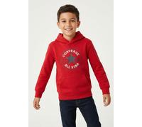 Kapuzensweatshirt CONVERSE "für Kinder", Jungen, Gr. 110, university rot, Sweatware, Obermaterial: 60% Baumwolle, 40% Polyester, bedruckt, unifarben, eingesetzt Bündchen krempelbar, Sweatshirts, für K