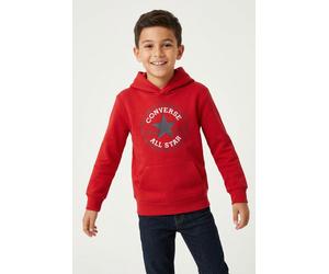 Kapuzensweatshirt CONVERSE "für Kinder", Jungen, Gr. 134/140, rot (university rot), Sweatware, Obermaterial: 60% Baumwolle, 40% Polyester, bedruckt, unifarben, eingesetzt Bündchen krempelbar, Sweatshi