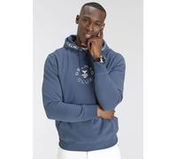 Kapuzensweatshirt DELMAO, Herren, Gr. L (52/54), blau, angeraute Sweatware, Obermaterial: 60% Baumwolle, 40% Polyester. Kapuzenfutter: 60% Baumwolle, 40% Polyester, bedruckt, normal, Rippbündchen, Swe