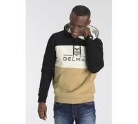 Kapuzensweatshirt DELMAO, Herren, Gr. L (52/54), schwarz (schwarz, sand), angeraute Sweatware, Obermaterial: 60% Baumwolle, 40% Polyester. Kapuzenfutter: 60% Baumwolle, 40% Polyester, bedruckt, normal