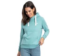 Kapuzensweatshirt DEPROC ACTIVE "HildaCMYK II WOMEN", Damen, Gr. 44L, türkis, 50% Baumwolle, 50% Polyester, bequem, angesetztes Bündchen, Sweatshirts, weiche Fleecejacke mit Kängurutasche (61883967-44