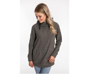 Kapuzensweatshirt DEPROC ACTIVE "SWEAT ALBERTA WOMEN", Damen, Gr. 36 (S), grau (anthrazit), Jersey, 100% Polyester, bequem hüftbedeckend, angesetztes Bündchen, Sweatshirts Sportbekleidung Zip-Hoodie O
