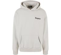 Kapuzensweatshirt DROPSIZE "Dropsize Herren Heavy Oversize Puffer Logo Backprint Hoodie", Herren, Gr. L, grau (quitegrau), 70% Baumwolle, 30% Polyester, Langarm, Sweatshirts (12433662-L) quitegrau