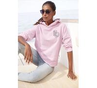 Kapuzensweatshirt ELBSAND, Damen, Gr. S, rosa, Sweatware, Obermaterial: 95% Baumwolle, 5% Elasthan, unifarben, figurumspielend hüftlang, ohne Ausschnitt, angesetztes Bündchen, Sweatshirts, mit großem