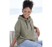 Kapuzensweatshirt ELBSAND "Dea" Gr. S (36), grün (lichen green) Damen Sweatshirts Bestseller (58017527-S)