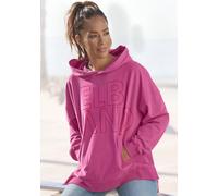 Kapuzensweatshirt ELBSAND "Lioba", Damen, Gr. S (36), pink, angeraute Sweatware, Obermaterial: 95% Baumwolle, 5% Elasthan, unifarben, figurumspielend hüftlang, Sweatshirts, im Oversize-Fit, Hoodie mit