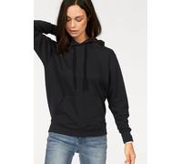 Kapuzensweatshirt FRUIT OF THE LOOM "Classic hooded Sweat Lady-Fit", Damen, Gr. S (36), schwarz, Sweatware, Obermaterial: 80% Baumwolle, 20% Polyester, unifarben, figurumspielend hüftlang, Rundhals, B