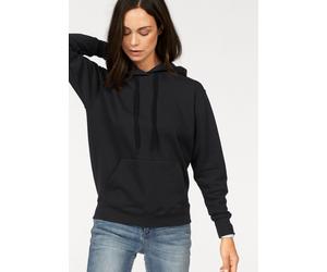 Kapuzensweatshirt FRUIT OF THE LOOM "Classic hooded Sweat Lady-Fit", Damen, Gr. S (36), schwarz, Sweatware, Obermaterial: 80% Baumwolle, 20% Polyester, unifarben, figurumspielend hüftlang, Rundhals, B