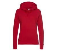 Kapuzensweatshirt FRUIT OF THE LOOM "Classic hooded Sweat Lady-Fit", Damen, Gr. XXL (44), rot, Sweatware, Obermaterial: 80% Baumwolle, 20% Polyester, unifarben, figurumspielend hüftlang, Rundhals, Bün