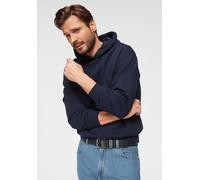 Kapuzensweatshirt FRUIT OF THE LOOM, Herren, Gr. L (48/50), blau (marine), angeraute Sweatware, Obermaterial: 80% Baumwolle, 20% Polyester, unifarben, normal hüftbedeckend, Rundhals, Rippbündchen, Swe