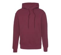 Kapuzensweatshirt FRUIT OF THE LOOM, Herren, Gr. XL (52/54), rot (burgund), angeraute Sweatware, Obermaterial: 80% Baumwolle, 20% Polyester, unifarben, normal hüftbedeckend, Rundhals, Rippbündchen, Sw