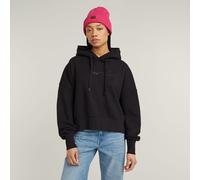 Kapuzensweatshirt G-STAR "G-Script ovs", Damen, Gr. XS, schwarz (dk schwarz), Sweatware, Obermaterial: 100% Baumwolle, bedruckt, unifarben, oversize normal, angesetztes Bündchen, Sweatshirts (96774259