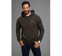 Kapuzensweatshirt H.I.S, Herren, Gr. 3XL (64/66), grau (anthrazit), angeraute Sweatware, Obermaterial: 60% Baumwolle, 40% Polyester, bedruckt, unifarben, washed, regular fit, Bündchen, Sweatshirts Kap