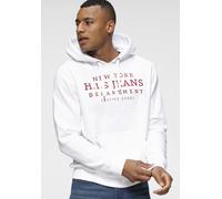 Kapuzensweatshirt H.I.S, Herren, Gr. 3XL (64/66), weiß, angeraute Sweatware, Obermaterial: 60% Baumwolle, 40% Polyester, bedruckt, normal, Rundhals, Rippbündchen, Sweatshirts, mit Print und Badge, Kap